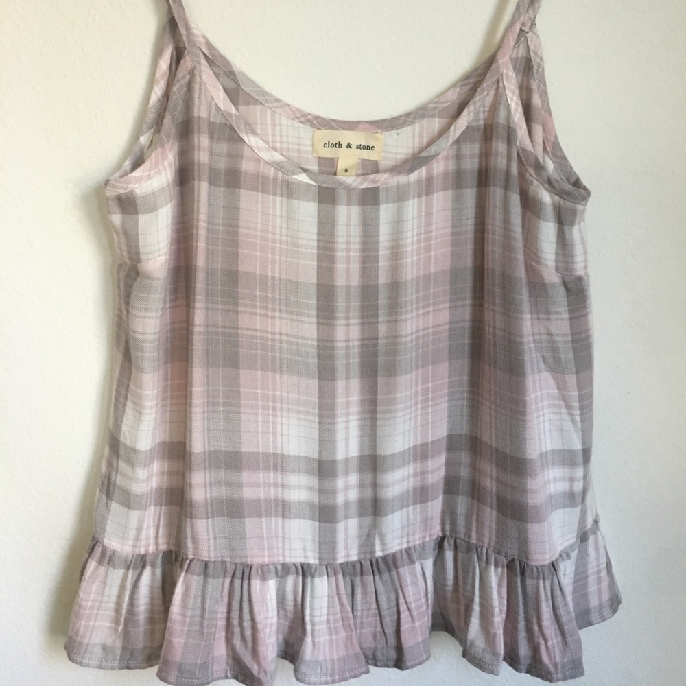 NWOT Anthropologie Cloth & Stone Plaid Tank Y2K